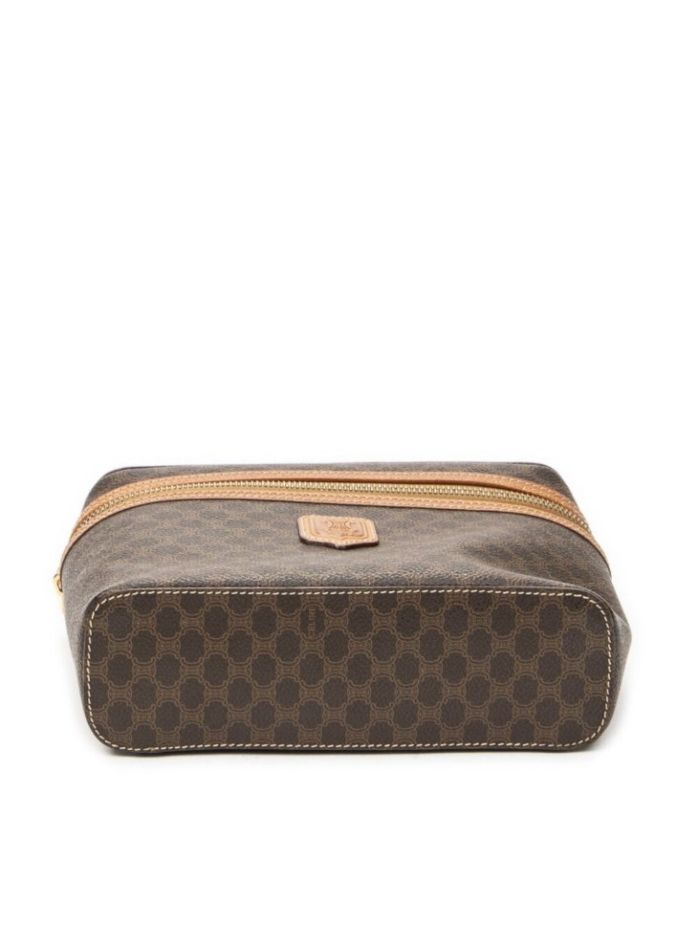 Celine Top Handle Toiletries Pouch Brown Macadam Canvas - Picture 6 of 10